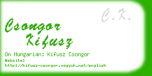 csongor kifusz business card